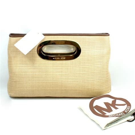 michael kors berkley straw clutch|Michael Kors clutch.